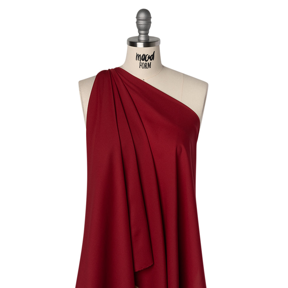 Polyester Challis - Cranberry Red - Designer Deadstock