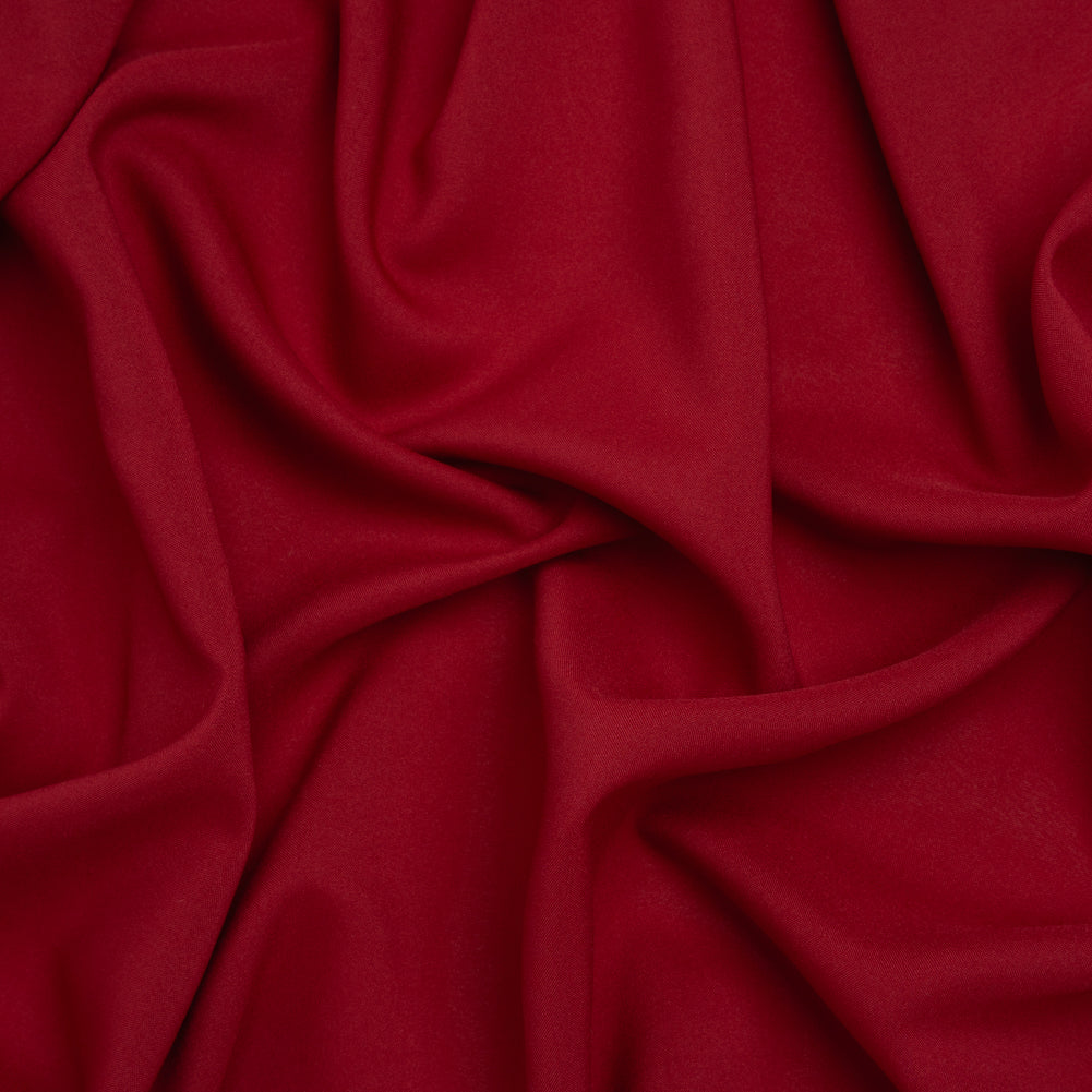 Polyester Challis - Cranberry Red - Designer Deadstock
