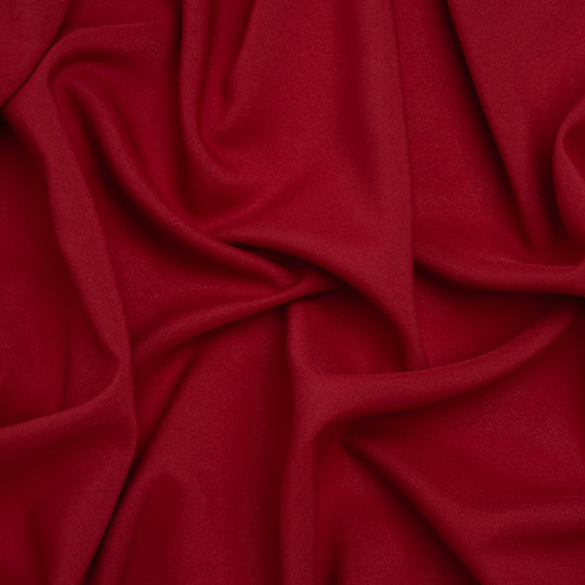 Polyester Challis - Cranberry Red - Designer Deadstock