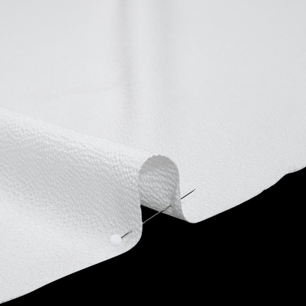 Puckered Satin-Faced Crepe - White - Designer Deadstock