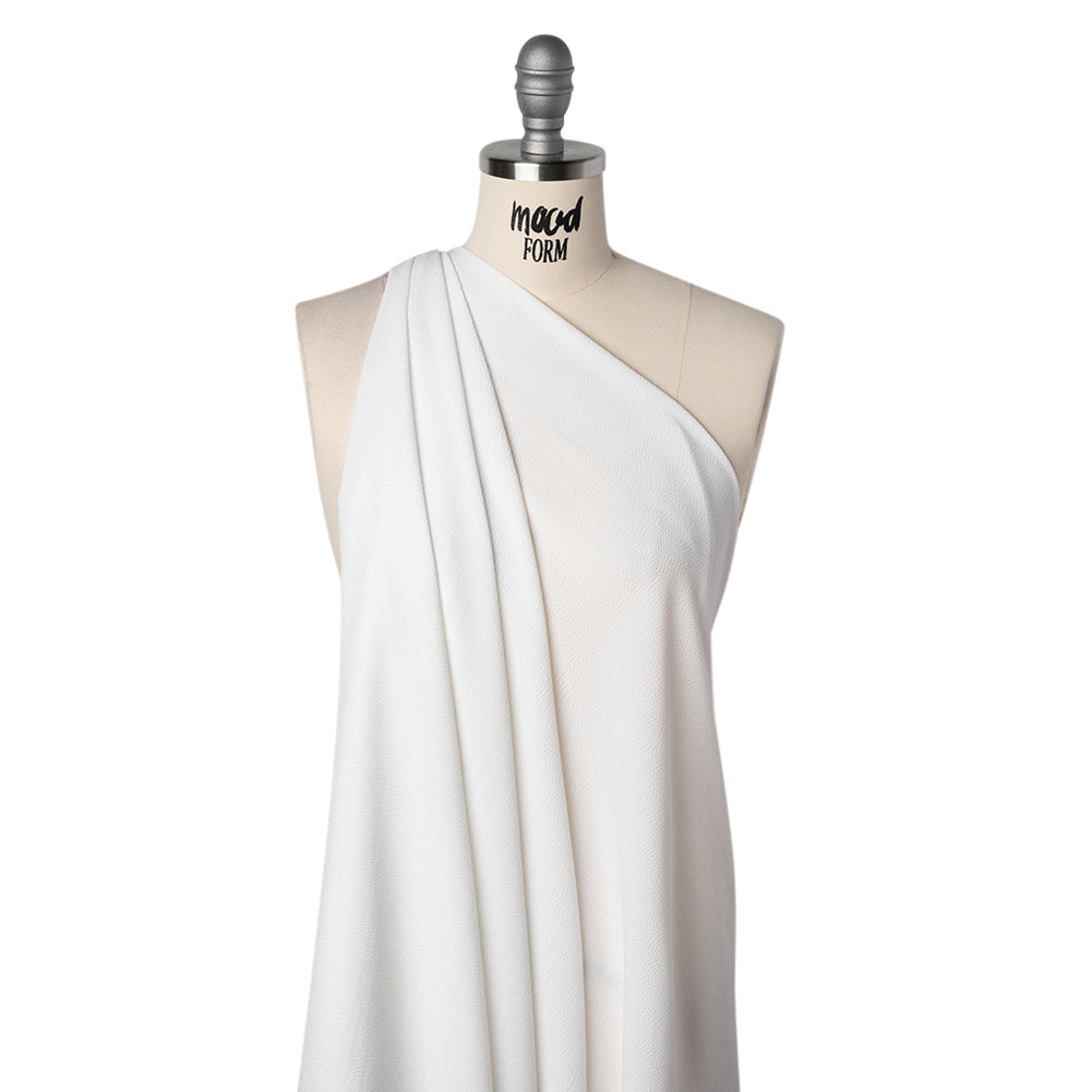 Puckered Satin-Faced Crepe - White - Designer Deadstock