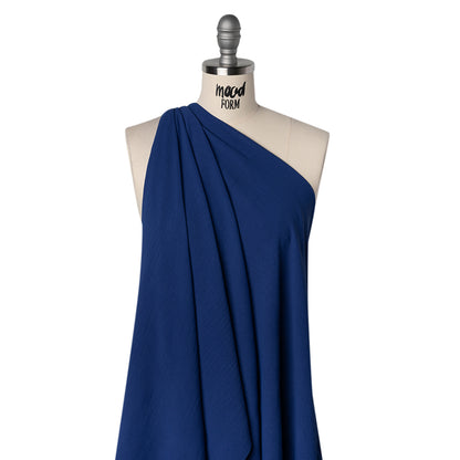 Drapey Polyester Twill - Cobalt Blue - Designer Deadstock
