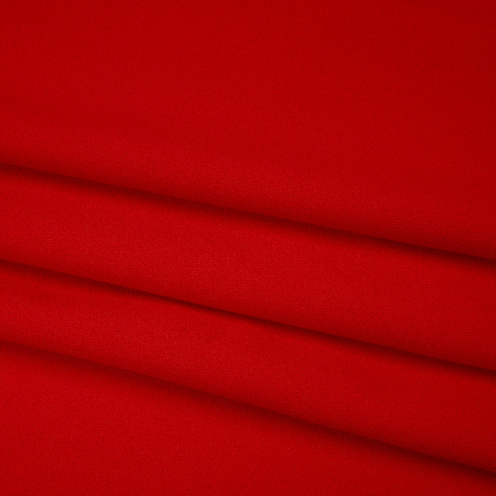 Stretch Polyester Crepe Double Knit - Flame Scarlet - Designer Deadstock