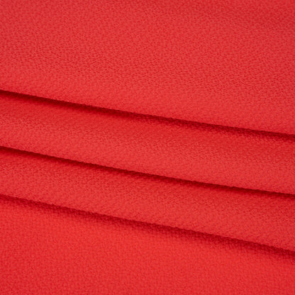 Stretch Puckered Polyester Crepe - Coral Rose - Designer Deadstock