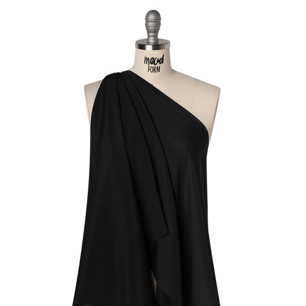 Polyester Crepe de Chine - Black - Designer Deadstock