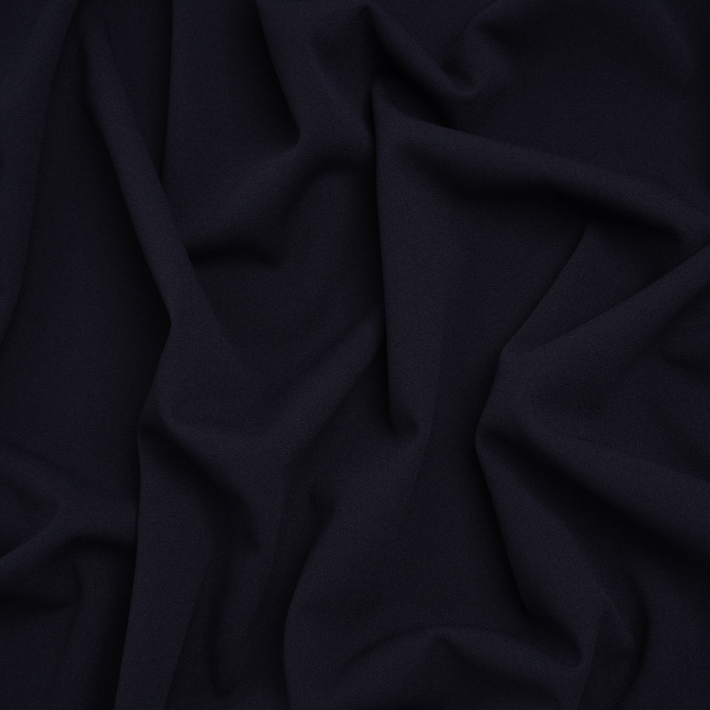 Stretch Polyester Crepe Double Knit - Navy Blue - Designer Deadstock