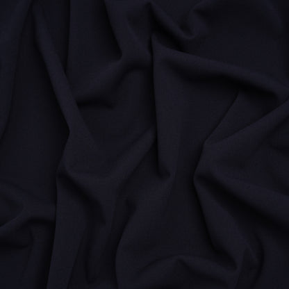 Stretch Polyester Crepe Double Knit - Navy Blue - Designer Deadstock