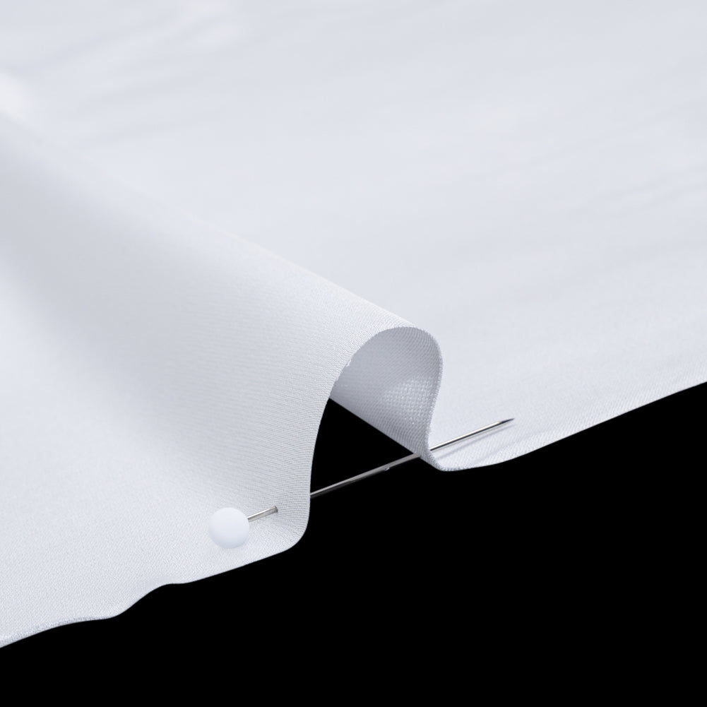 Stretch Polyester Satin - White - Designer Deadstock