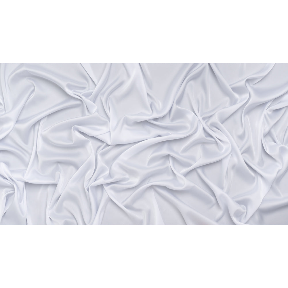 Stretch Polyester Satin - White - Designer Deadstock
