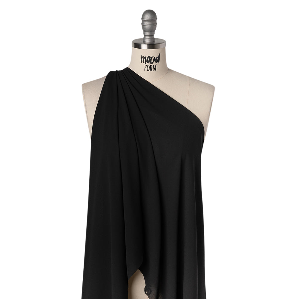 Polyester Double Georgette - Black - Designer Deadstock