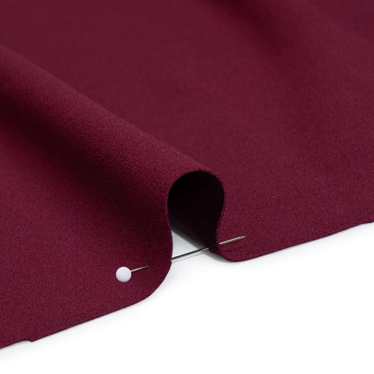 Stretch Polyester Crepe Double Knit - Wine Red - Designer Deadstock Detail