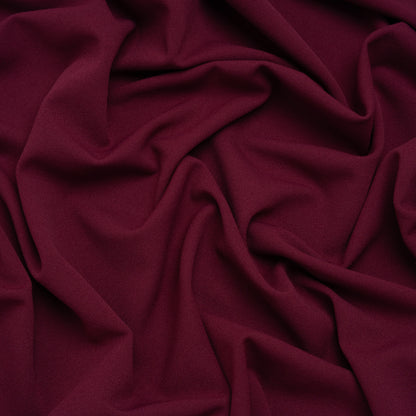 Stretch Polyester Crepe Double Knit - Wine Red - Designer Deadstock
