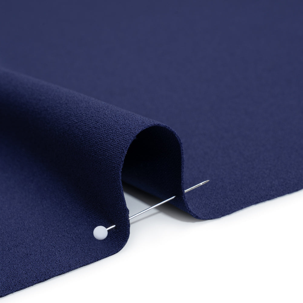 Stretch Polyester Crepe Double Knit - Dark Blue - Designer Deadstock Detail