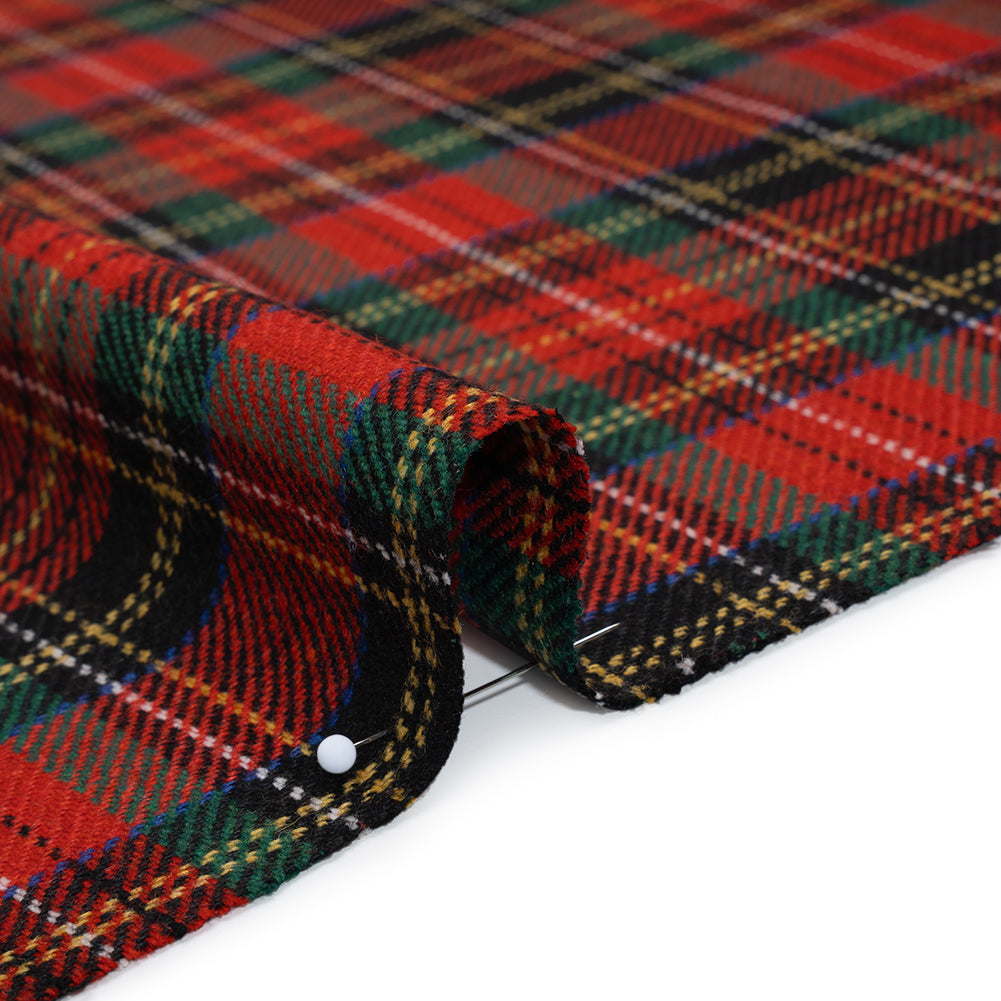 Blended Wool Twill - Red, Green and Black Classic Holiday Plaid