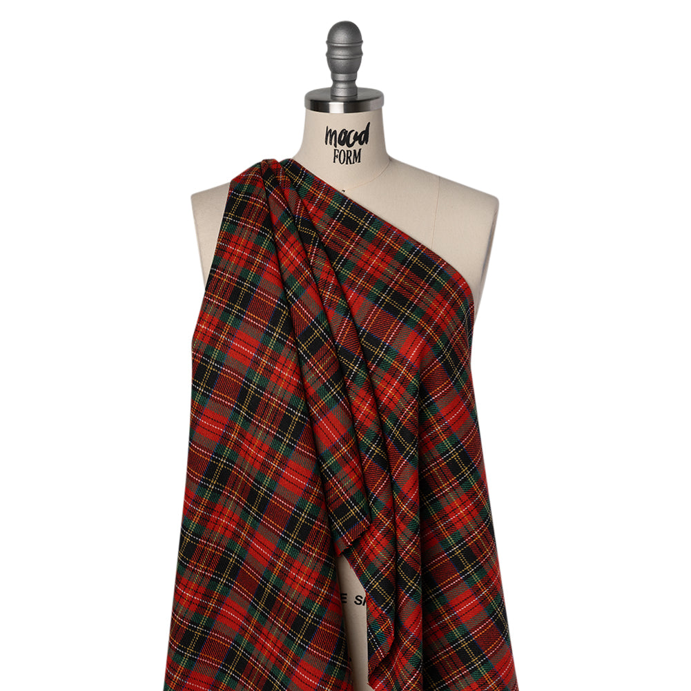 Blended Wool Twill - Red, Green and Black Classic Holiday Plaid