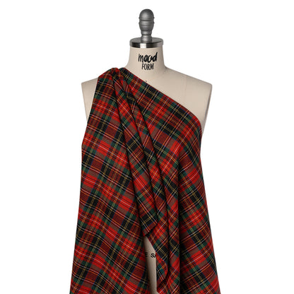 Blended Wool Twill - Red, Green and Black Classic Holiday Plaid