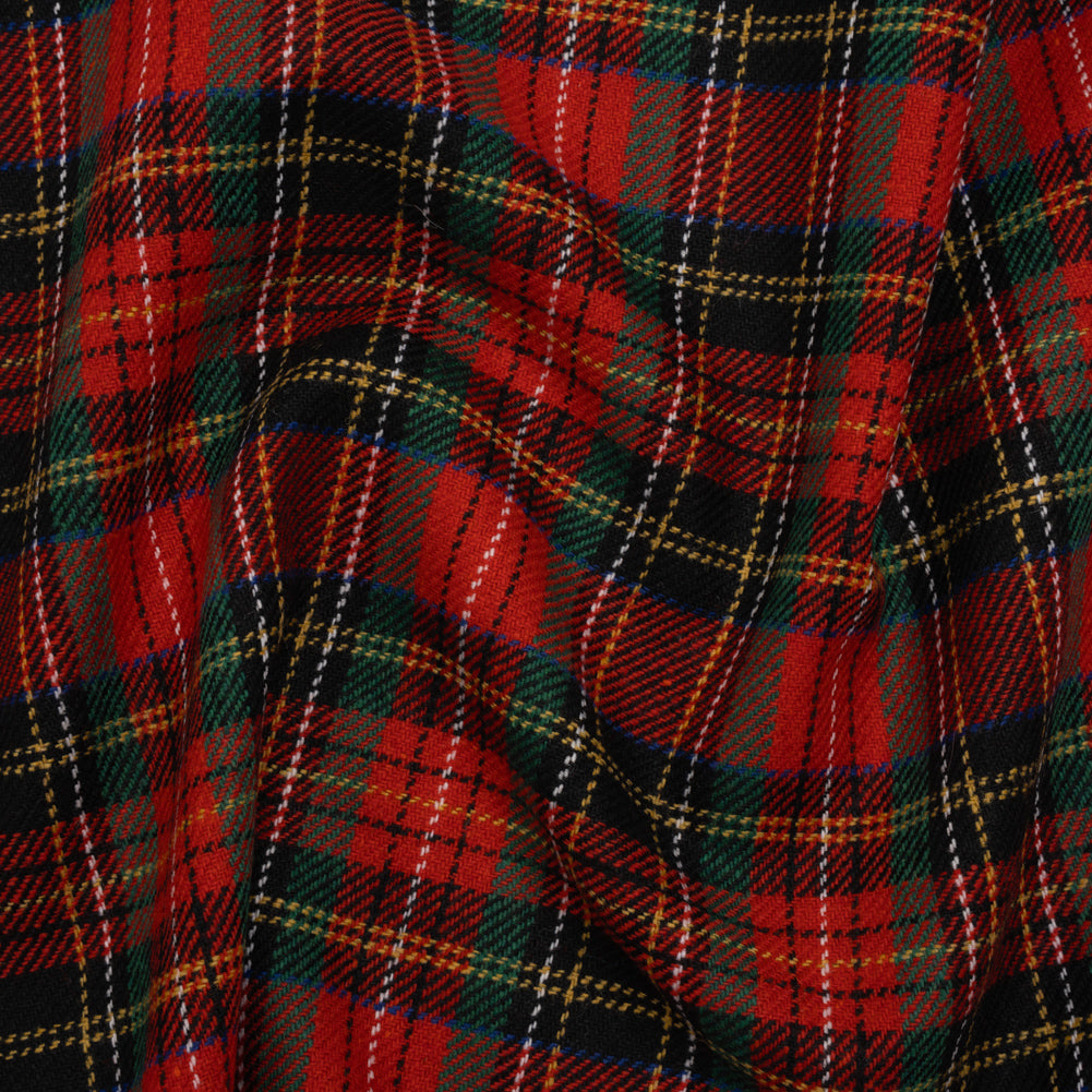 Blended Wool Twill - Red, Green and Black Classic Holiday Plaid