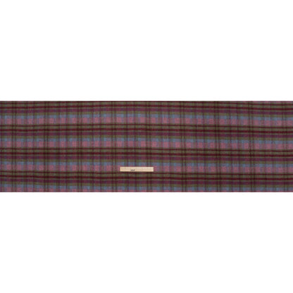 Brushed Wool Blend Twill Tweed - Pink, Green and Sky Blue Plaid