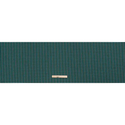 Wool Blend Tweedy Twill - Cerulean Blue, Olive and Dark Green Diamonds - Full