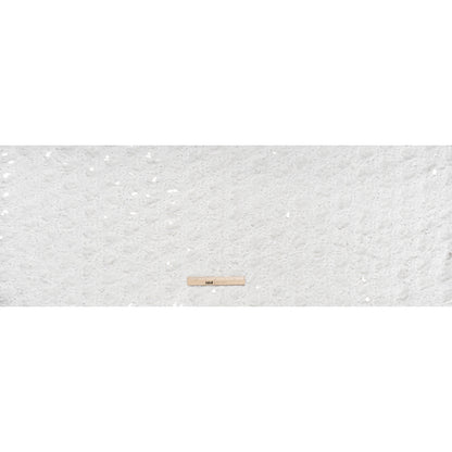 Fuzzy Tweed with Fabric Appliques and Oval Paillette Sequins - White Vines - Full