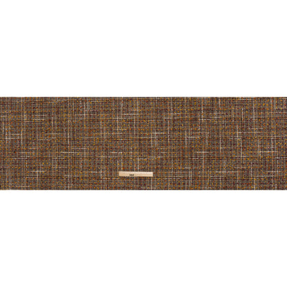 Polyester Tweed with Mini Pom Poms - Dark Brown, Yellow Ochre and Burgundy Tweed
