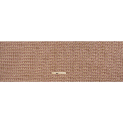 Polyester Metallic Tweed with Eyelash Fringe - Pale Pink, Beige and Tan Houndstooth