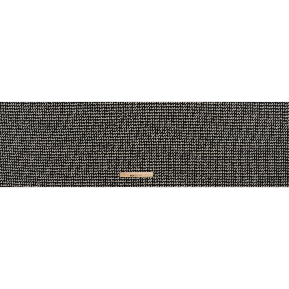 Polyester and Wool Blend Boucle Tweed with Baby Sequins - Black and White Checks - Full
