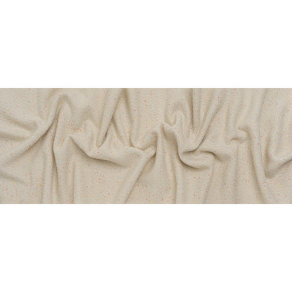 Wool Blend Chevron Twill Tweed with Clear Baby Sequins - Off White with Rainbow Flecks - Full