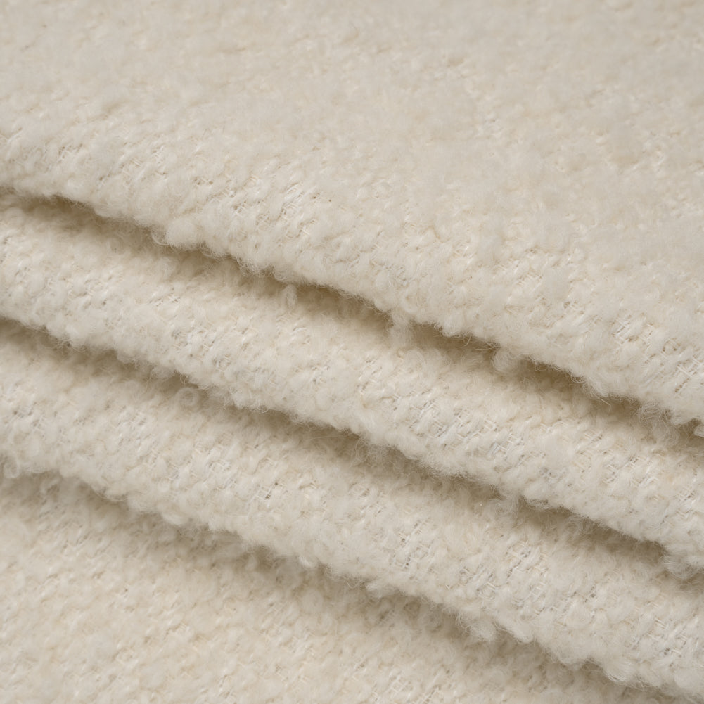 Wool Blend Boucle Tweed - Ivory Folded