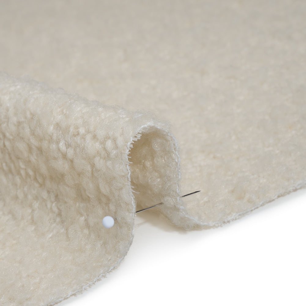 Wool Blend Boucle Tweed - Ivory Detail