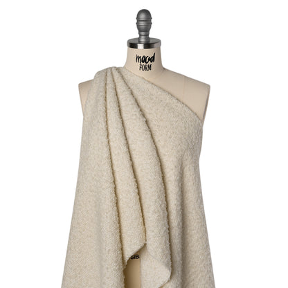 Wool Blend Boucle Tweed - Ivory Drape