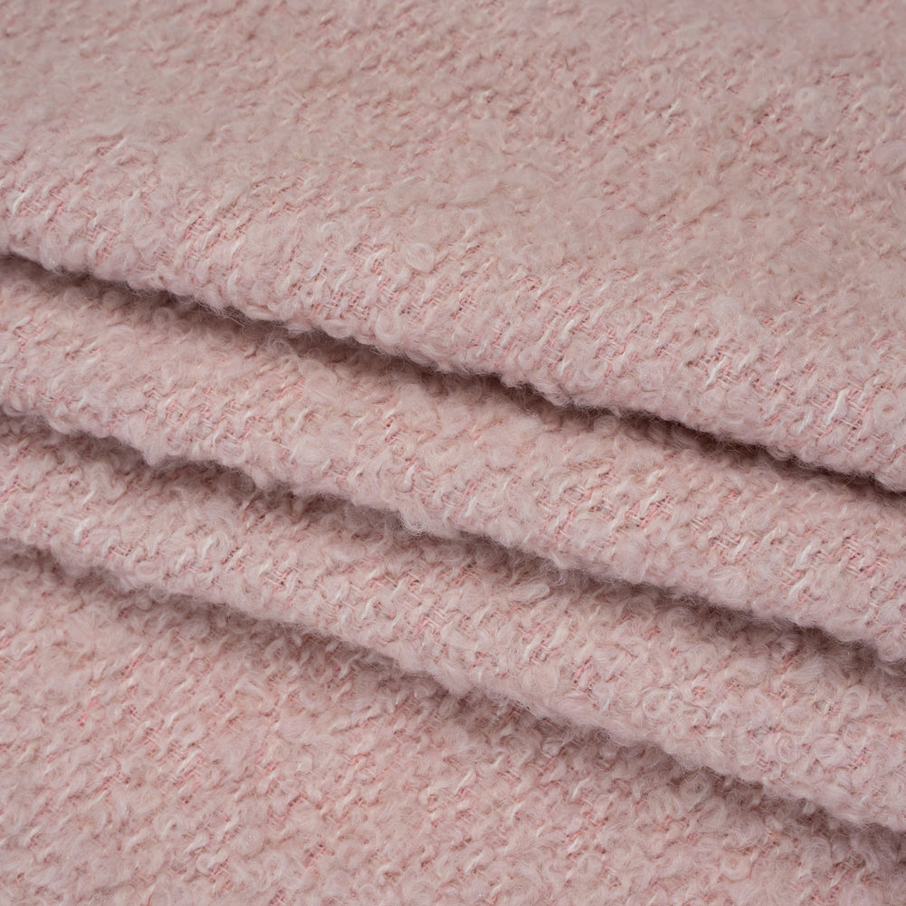 Wool Blend Boucle Tweed - Dusty Pink Folded