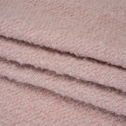 Wool Blend Boucle Tweed - Dusty Pink Folded