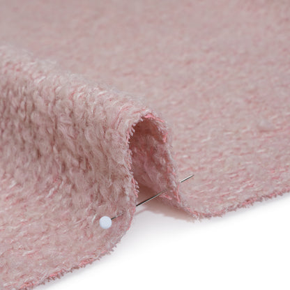 Wool Blend Boucle Tweed - Dusty Pink Detail