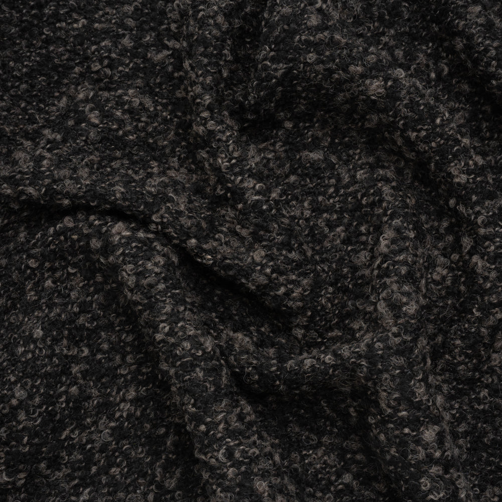 Wool Blend Boucle Tweed - Black and Brown