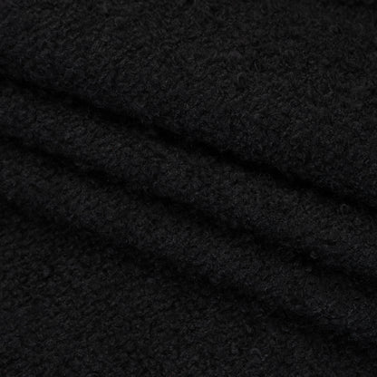 Wool Blend Boucle Tweed - Black Folded