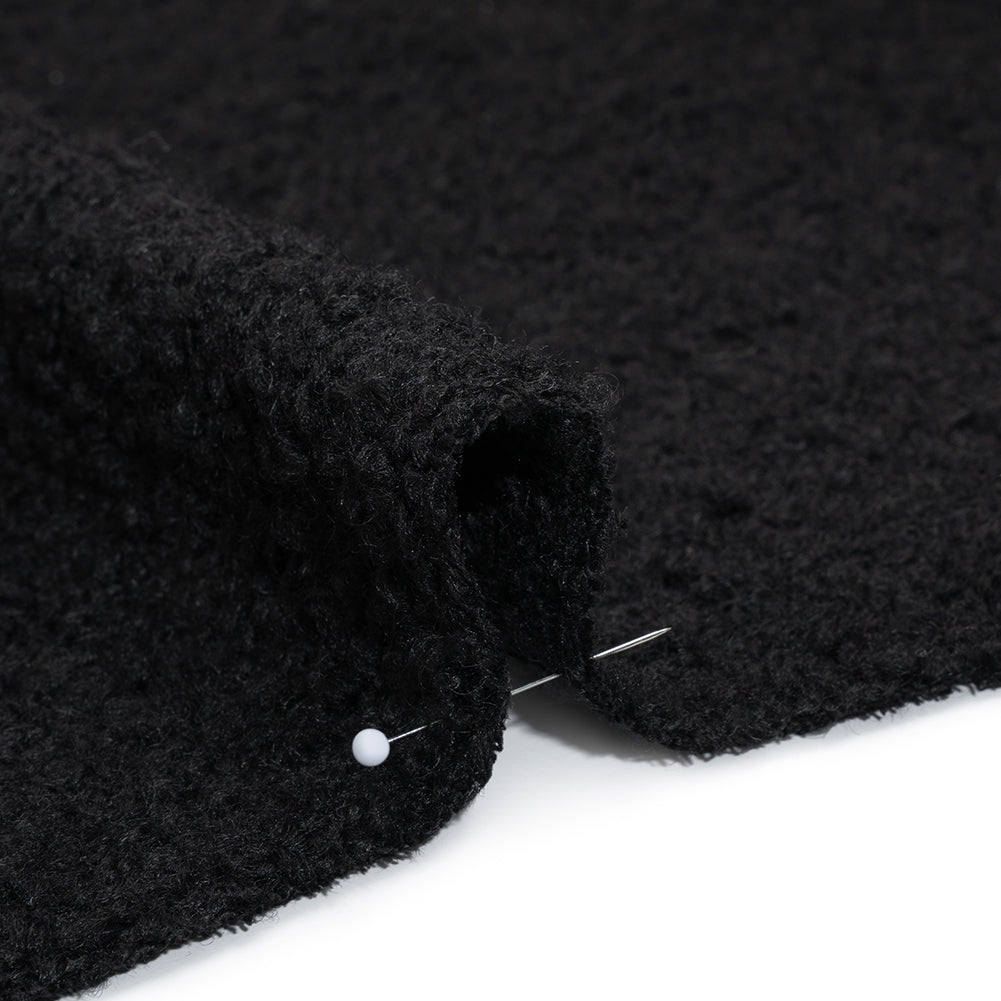 Wool Blend Boucle Tweed - Black Detail
