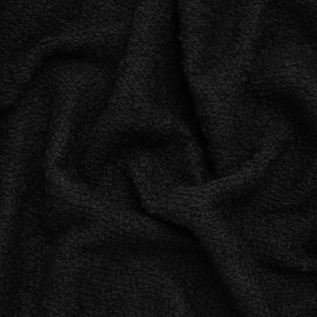 Wool Blend Boucle Tweed - Black