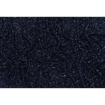 Recycled Polyester All-Over Circular Baby Sequins on Stretch Mesh - Navy - Divine Collection