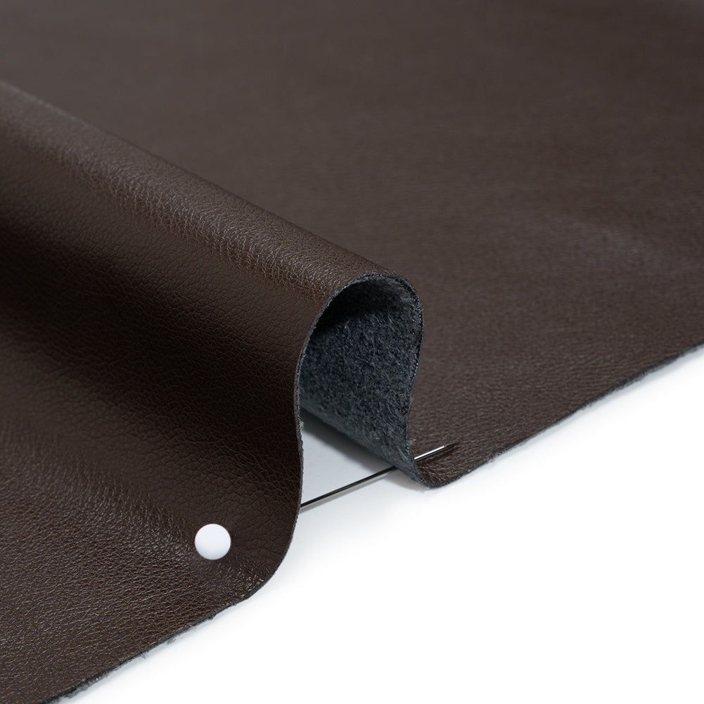 Buttery Faux Leather with Brushed Suede-like Backing - Chocolate - Veronica Collection Detail
