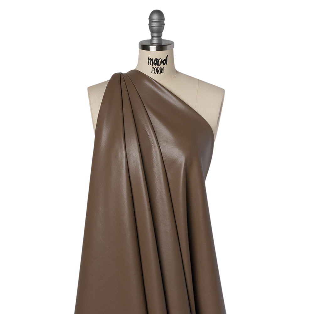 Buttery Faux Leather with Brushed Suede-like Backing - Taupe - Veronica Collection Drape