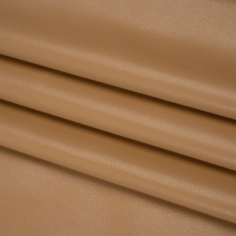 Buttery Faux Leather with Brushed Suede-like Backing - Sand - Veronica Collection Folded