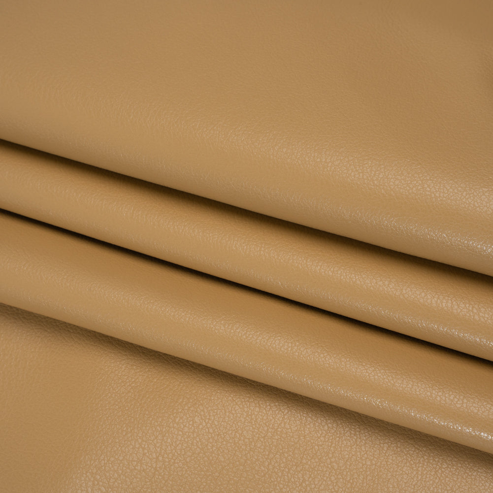 Buttery Faux Leather with Brushed Suede-like Backing - Beige - Veronica Collection Folded