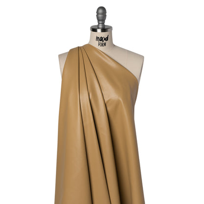 Buttery Faux Leather with Brushed Suede-like Backing - Beige - Veronica Collection Drape