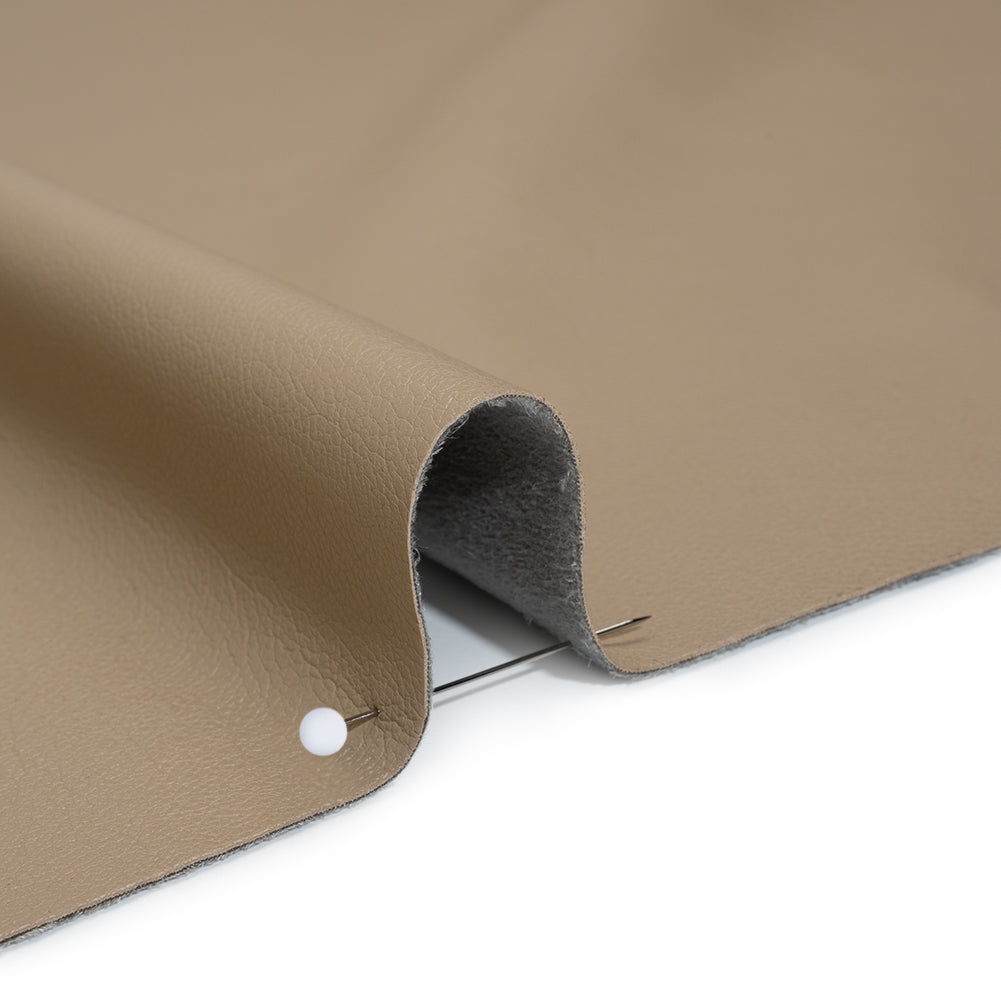 Buttery Faux Leather with Brushed Suede-like Backing - Stone - Veronica Collection Detail