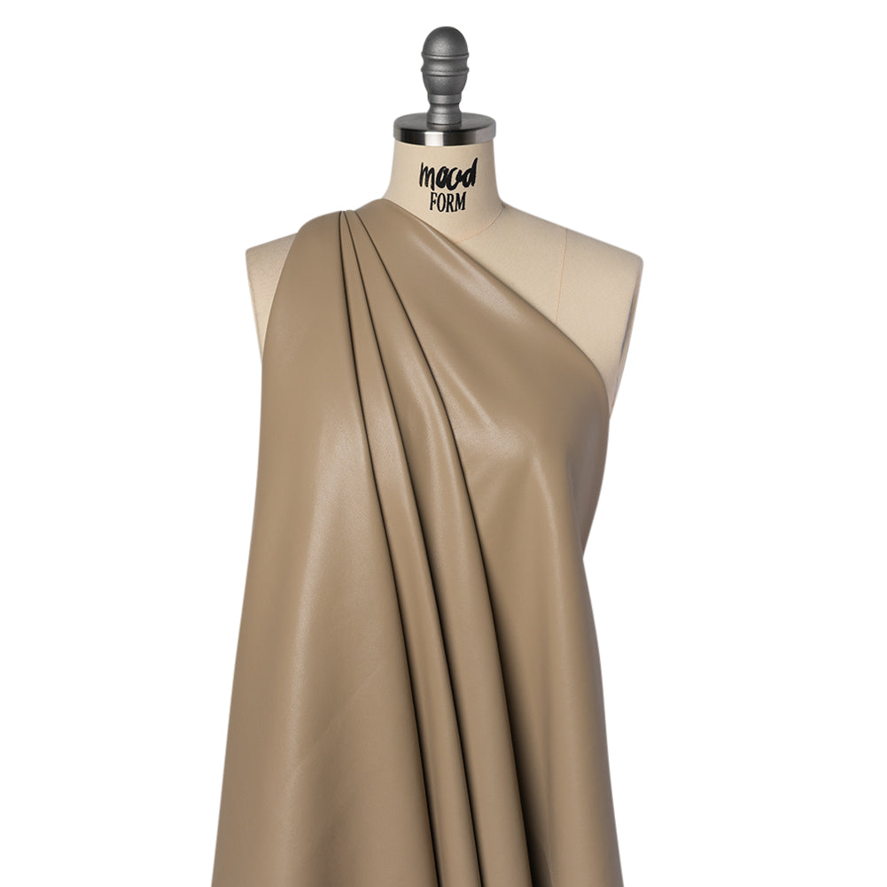 Buttery Faux Leather with Brushed Suede-like Backing - Stone - Veronica Collection Drape