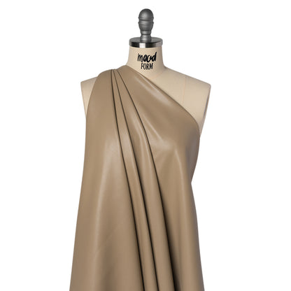 Buttery Faux Leather with Brushed Suede-like Backing - Stone - Veronica Collection Drape