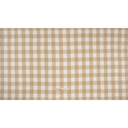 Yarn-Dyed Cotton Twill Flannel - Beige and White Buffalo Check