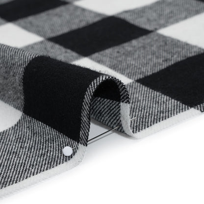 Yarn-Dyed Cotton Twill Flannel - Black and White Buffalo Check
