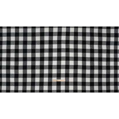Yarn-Dyed Cotton Twill Flannel - Black and White Buffalo Check